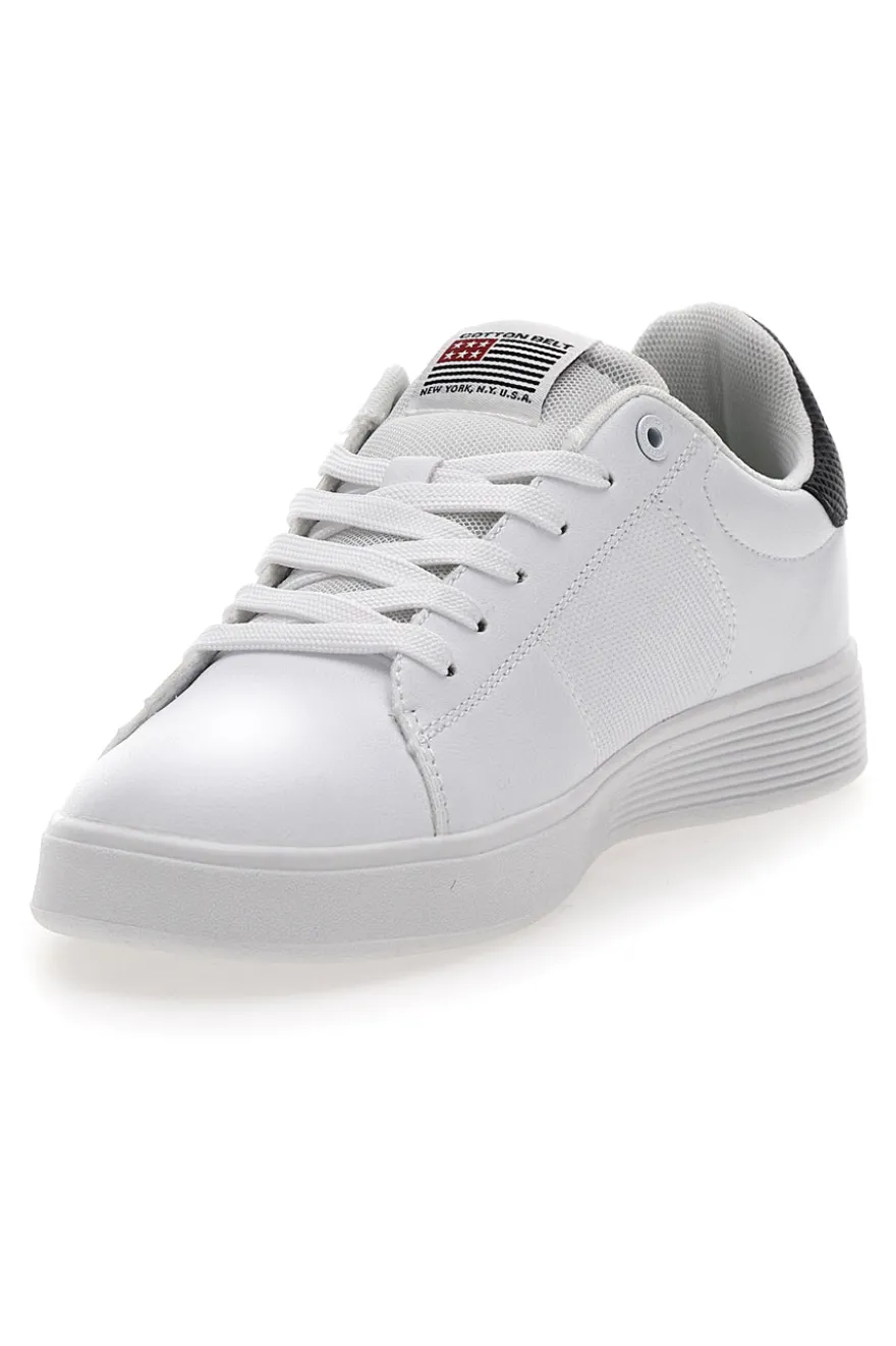 Sneakers Bianche con Dettaglio Nero COTTON BELT CBM424A54