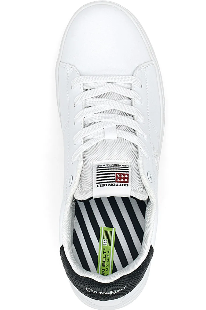 Sneakers Bianche con Dettaglio Nero COTTON BELT CBM424A54