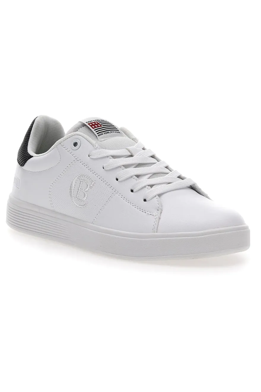Sneakers Bianche con Dettaglio Nero COTTON BELT CBM424A54
