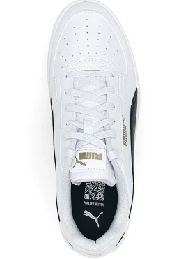 Sneakers bianche con dettagli neri e logo dorato Puma Caven 2