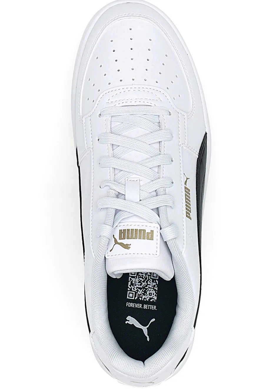 Sneakers bianche con dettagli neri e logo dorato Puma Caven 2