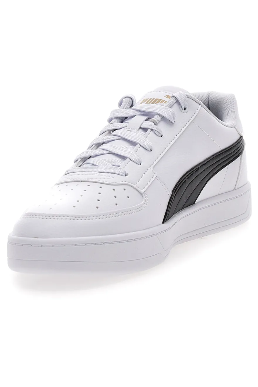 Sneakers bianche con dettagli neri e logo dorato Puma Caven 2