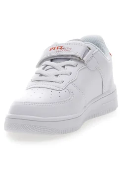 Sneakers Bianche con Dettagli Arancioni e Blu PITT KIDS K191562