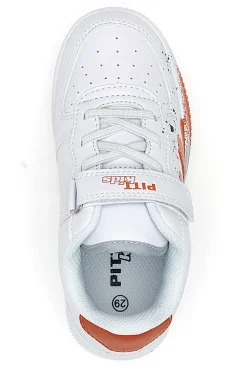 Sneakers Bianche con Dettagli Arancioni e Blu PITT KIDS K191562