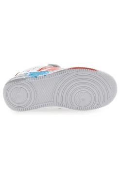 Sneakers Bianche con Dettagli Arancioni e Blu PITT KIDS K191562