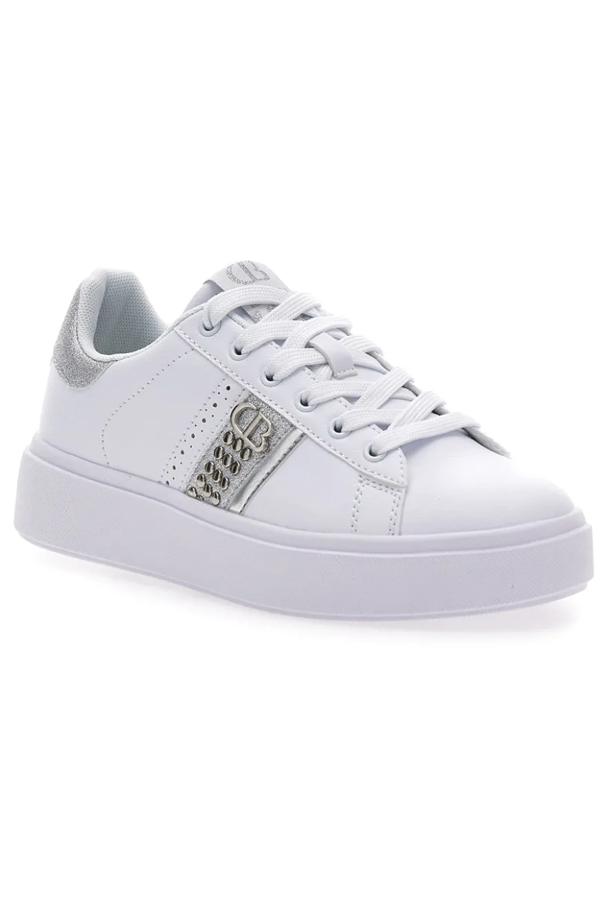 Sneakers Bianche con Dettagli Argentati COTTON BELT ANNUNZIATA LTH