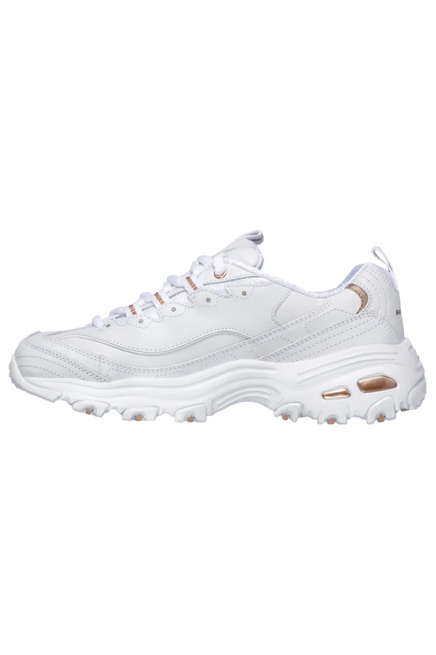 Sneakers bianche con dettagli oro e Memory Foam Skechers D'Lites Fresh Start