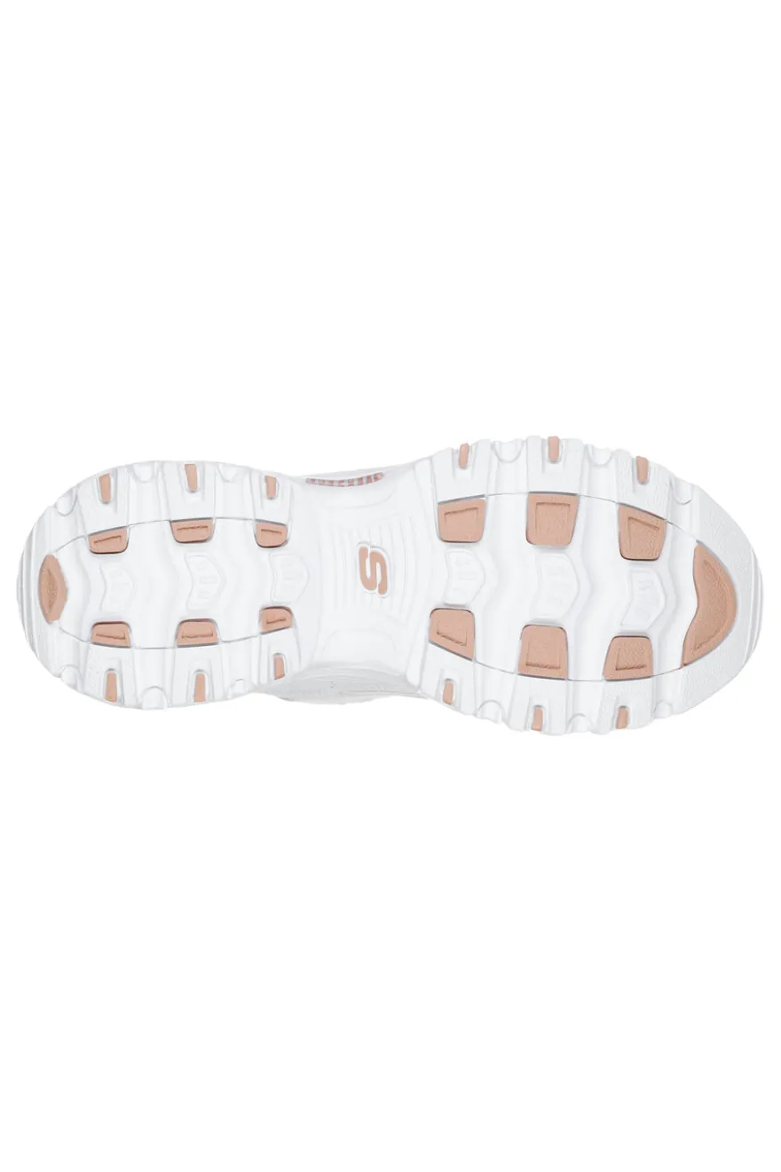 Sneakers bianche con dettagli oro e Memory Foam Skechers D'Lites Fresh Start