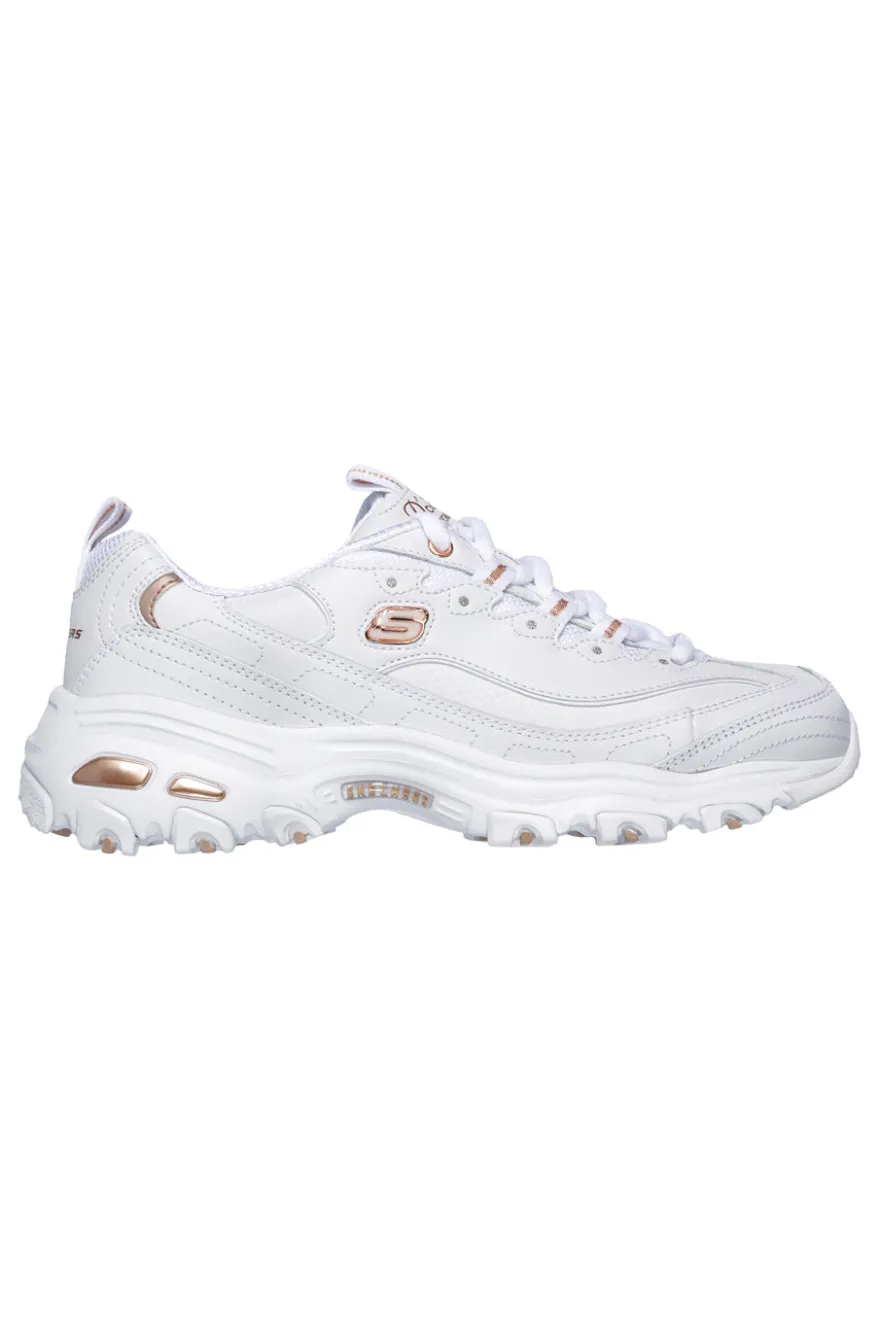 Sneakers bianche con dettagli oro e Memory Foam Skechers D'Lites Fresh Start