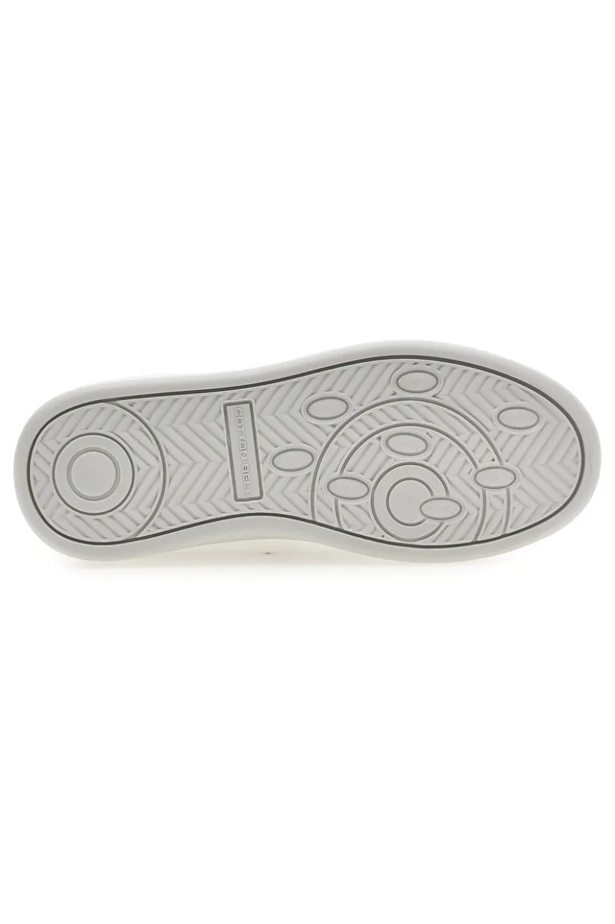 Sneakers bianche con dettagli argentati Cotton belt LONDON 3.0