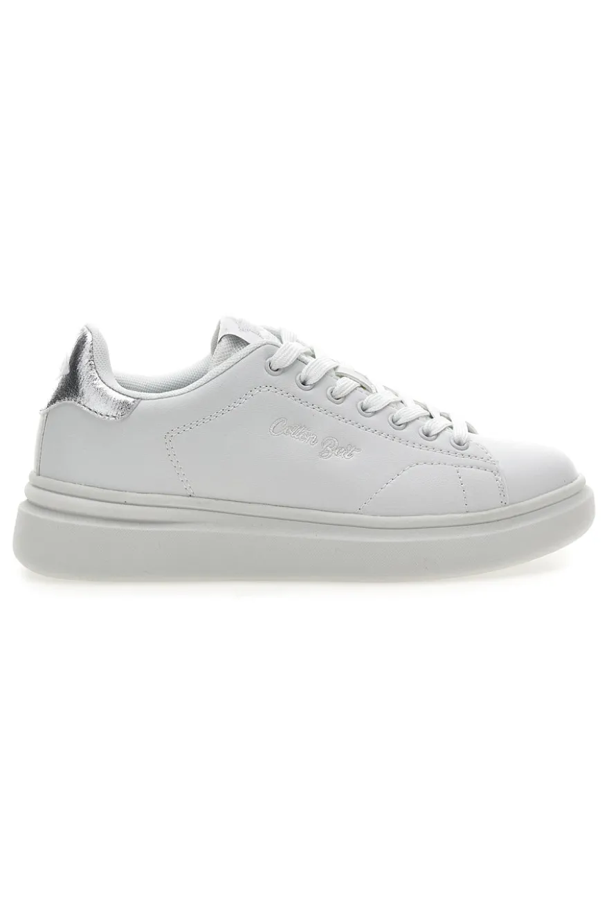 Sneakers bianche con dettagli argentati Cotton belt LONDON 3.0