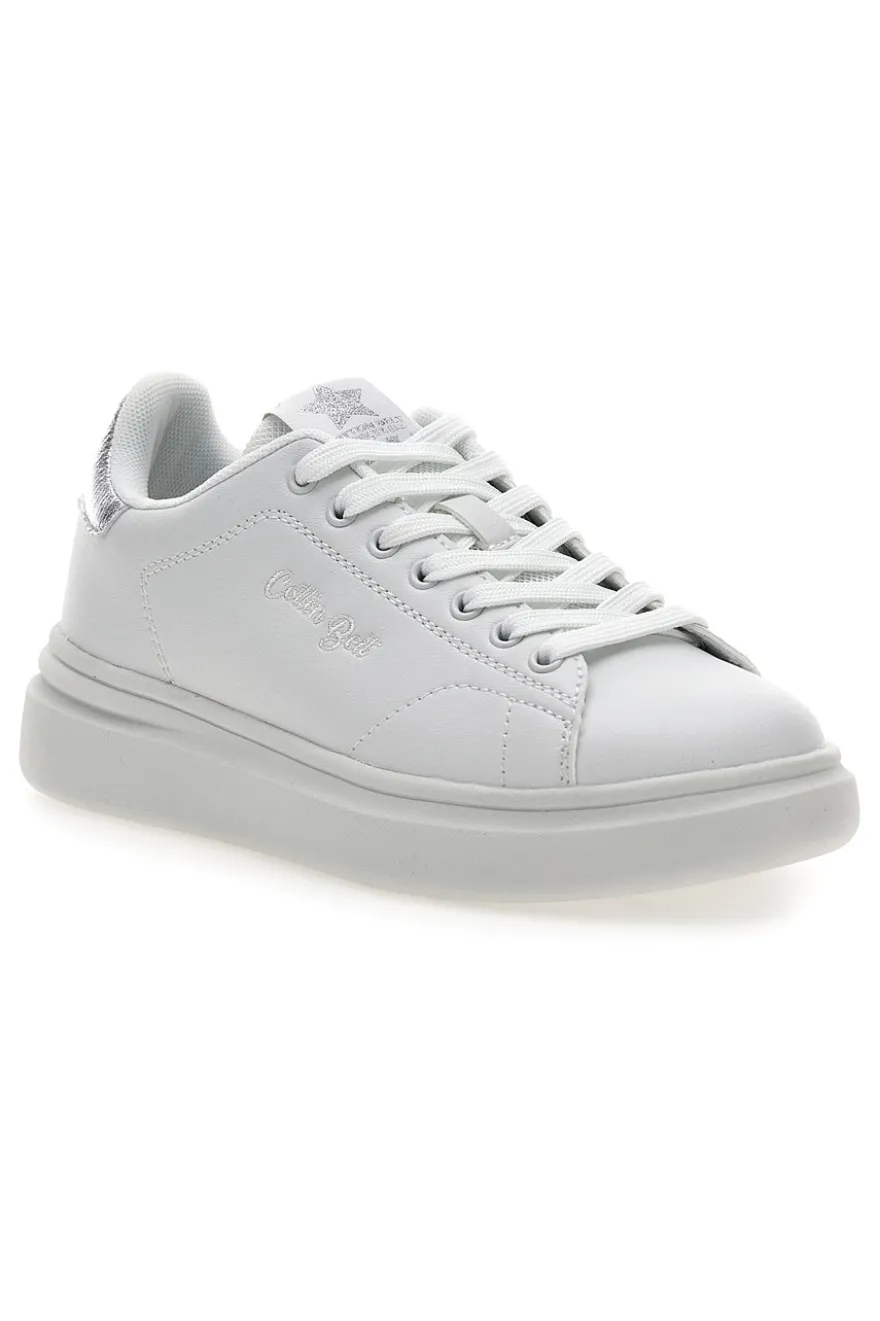 Sneakers bianche con dettagli argentati Cotton belt LONDON 3.0