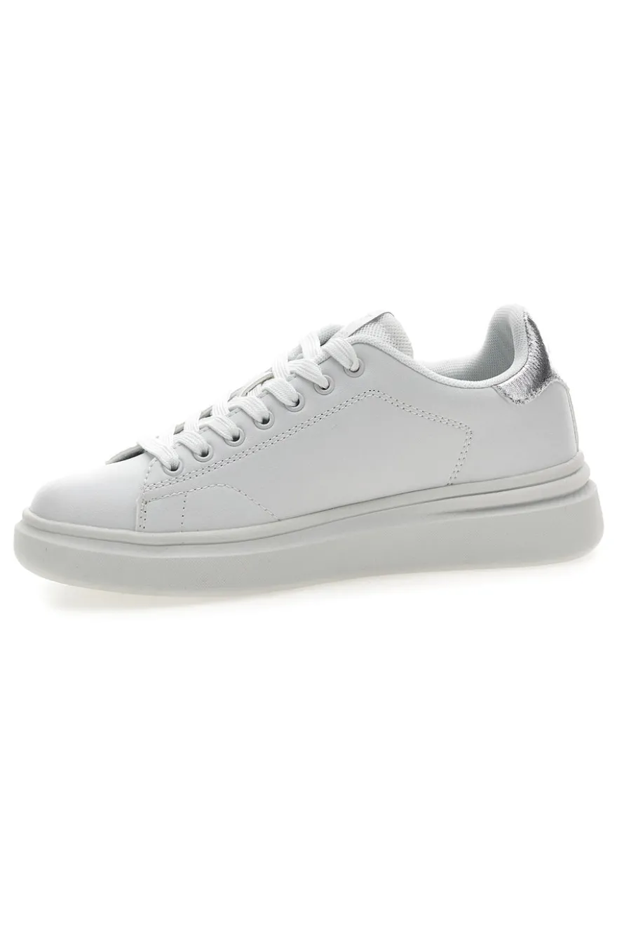 Sneakers bianche con dettagli argentati Cotton belt LONDON 3.0