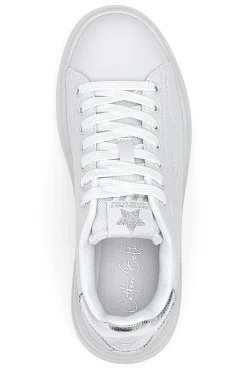 Sneakers bianche con dettagli argentati Cotton belt LONDON 3.0