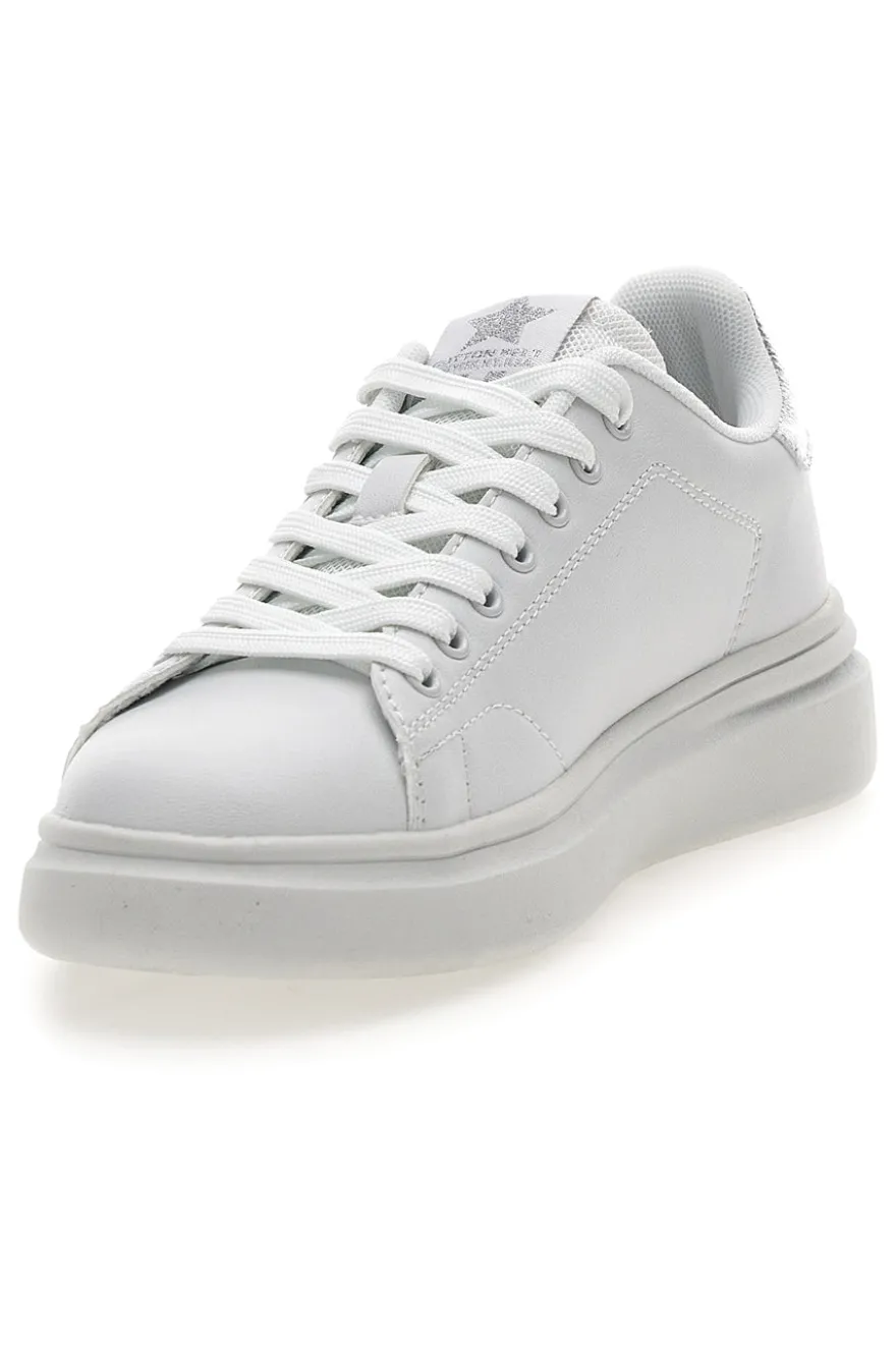 Sneakers bianche con dettagli argentati Cotton belt LONDON 3.0