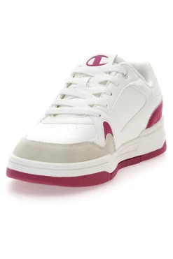 Sneakers bianche con dettagli fucsia e punta scamosciata Champion RD18 Heritage Flap Low G GS