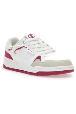 Sneakers bianche con dettagli fucsia e punta scamosciata Champion RD18 Heritage Flap Low G GS