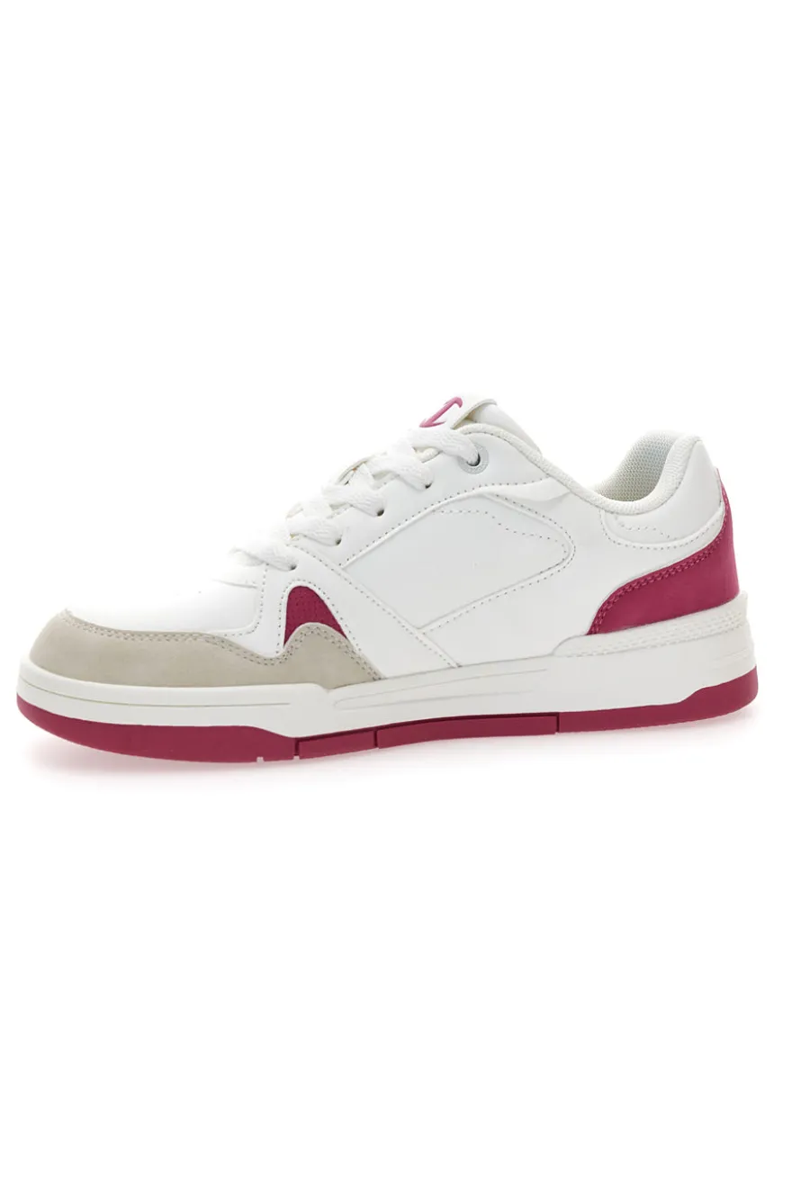 Sneakers bianche con dettagli fucsia e punta scamosciata Champion RD18 Heritage Flap Low G GS