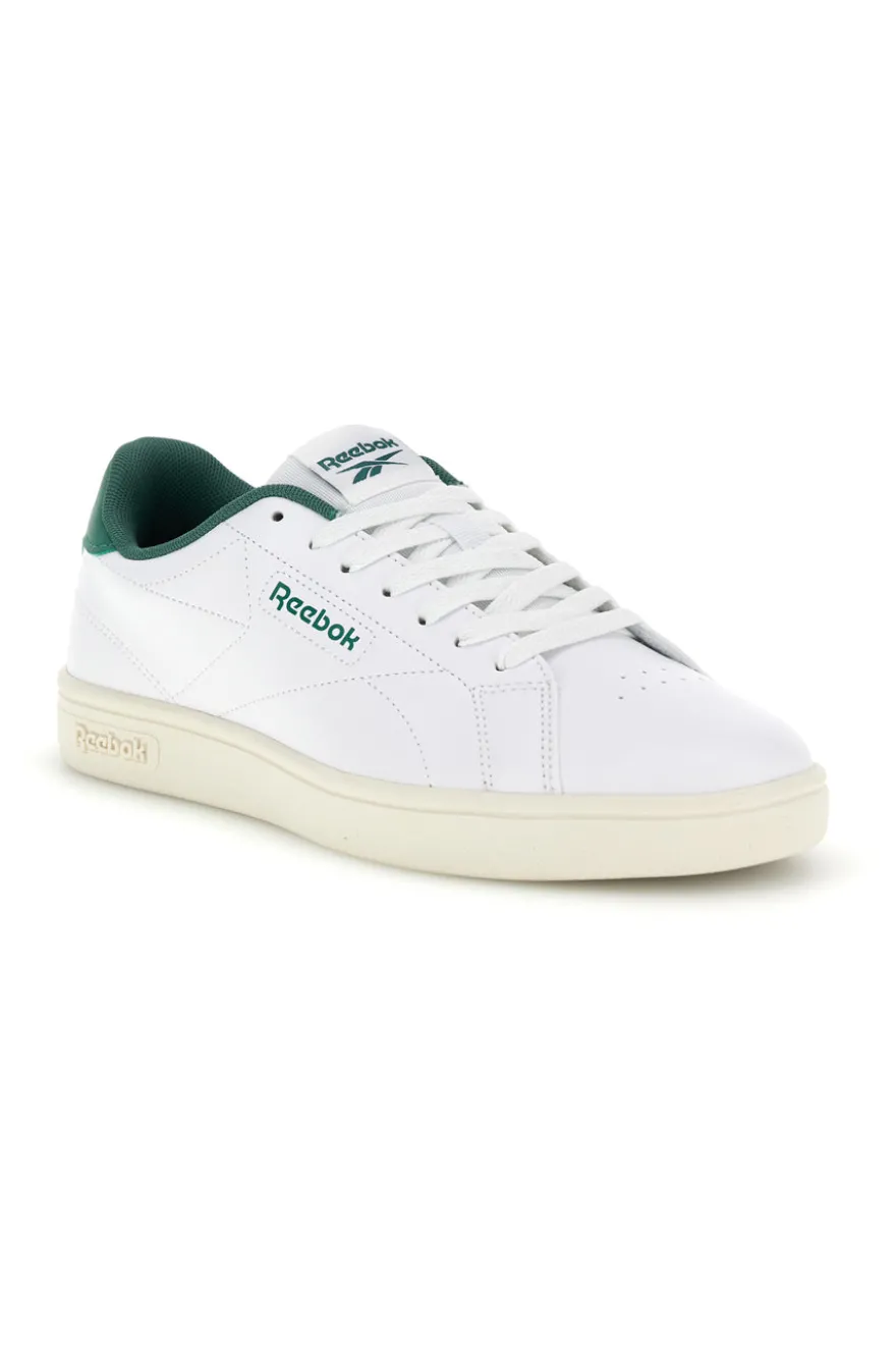 Sneakers bianche con dettagli verdi in pelle Reebok Court clean