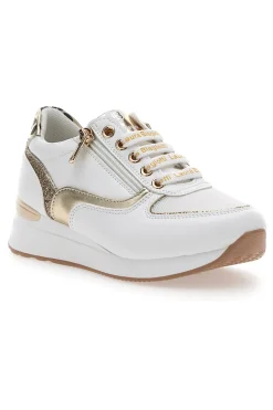 Sneakers Bianche con dettagli Dorati e Platform LAURA BIAGIOTTI L8481