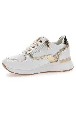 Sneakers Bianche con dettagli Dorati e Platform LAURA BIAGIOTTI L8481