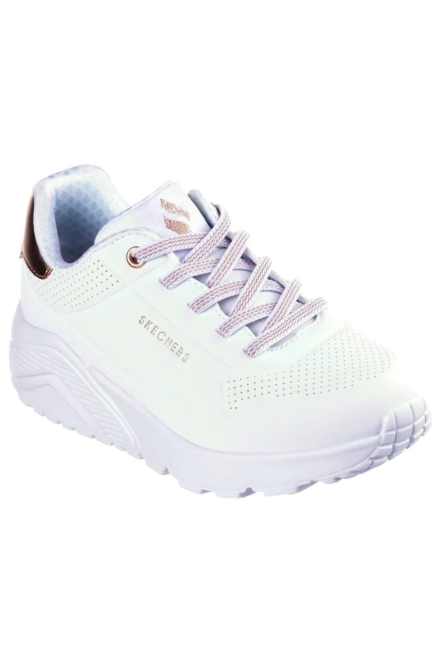 Sneakers bianche con dettagli oro Skechers Uno Lite