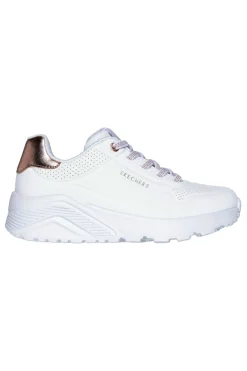 Sneakers bianche con dettagli oro Skechers Uno Lite