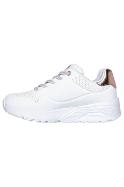 Sneakers bianche con dettagli oro Skechers Uno Lite