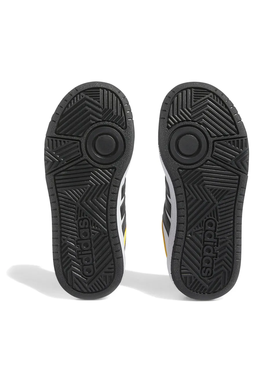 Sneakers Bianche con dettagli Neri e Gialli Adidas Hoops 3.0 K