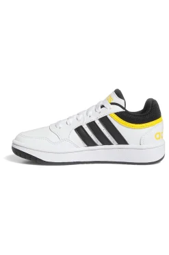 Sneakers Bianche con dettagli Neri e Gialli Adidas Hoops 3.0 K
