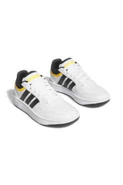 Sneakers Bianche con dettagli Neri e Gialli Adidas Hoops 3.0 K