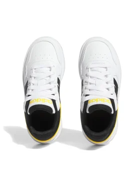 Sneakers Bianche con dettagli Neri e Gialli Adidas Hoops 3.0 K