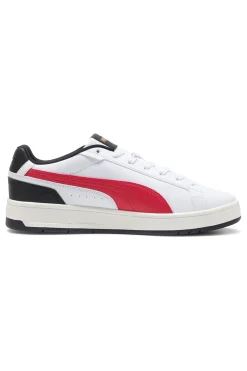 Sneakers bianche con dettagli rossi e neri Puma Court Classico