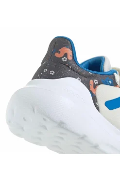 Sneakers bianche con dettagli blu e chiusura a strappo Adidas Tensaur Run 3.0 El C