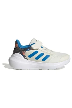 Sneakers bianche con dettagli blu e chiusura a strappo Adidas Tensaur Run 3.0 El C