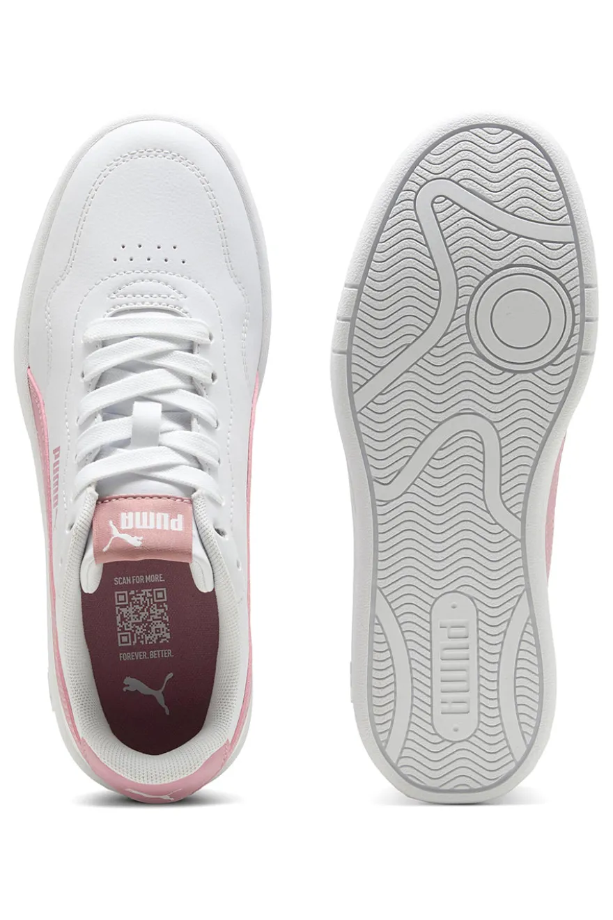 Sneakers bianche con dettagli rosa Puma Court Lally JR