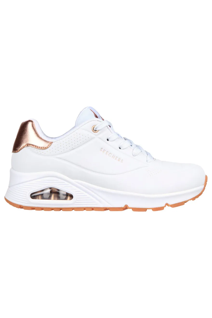 Sneakers bianche con dettagli oro Skechers Uno Golden Air