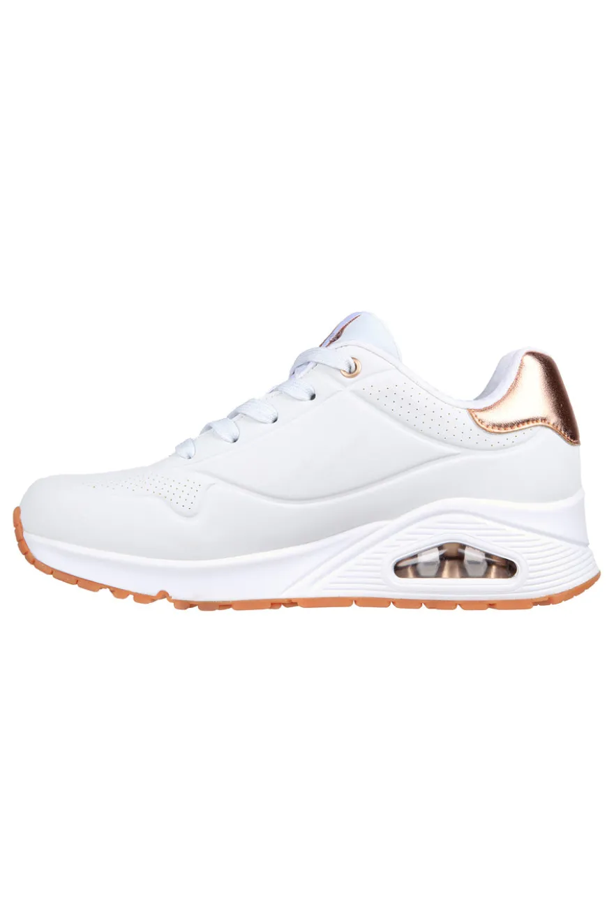 Sneakers bianche con dettagli oro Skechers Uno Golden Air