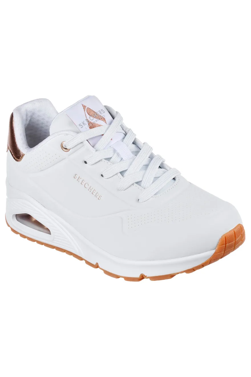 Sneakers bianche con dettagli oro Skechers Uno Golden Air