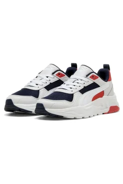 Sneakers bianche con dettagli navy e rossi Puma Trinity 2 LT Jr