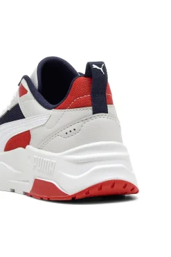 Sneakers bianche con dettagli navy e rossi Puma Trinity 2 LT Jr