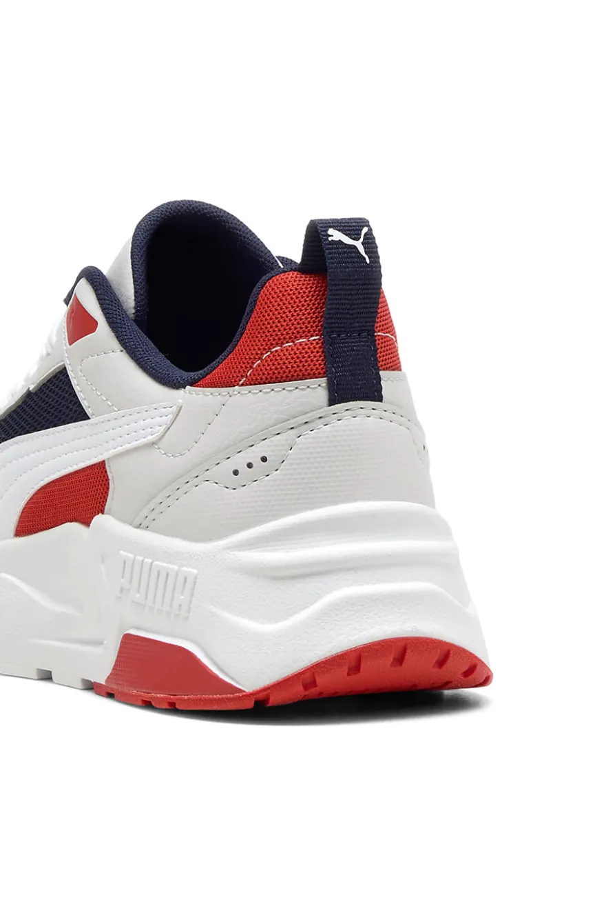 Sneakers bianche con dettagli navy e rossi Puma Trinity 2 LT Jr