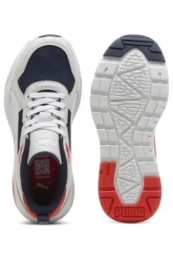 Sneakers bianche con dettagli navy e rossi Puma Trinity 2 LT Jr