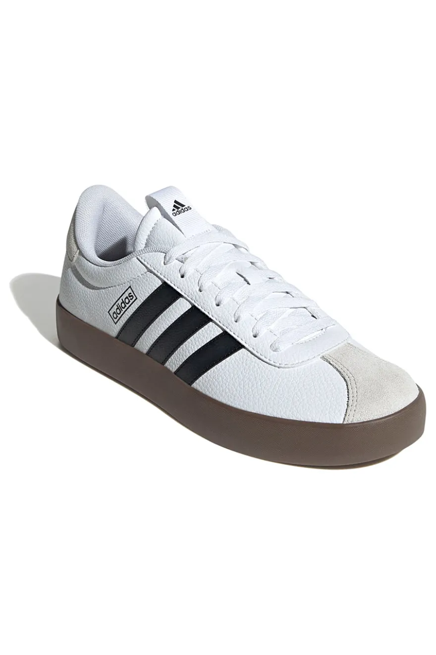 Sneakers bianche con dettagli neri suola in gomma Adidas Vl Court 3