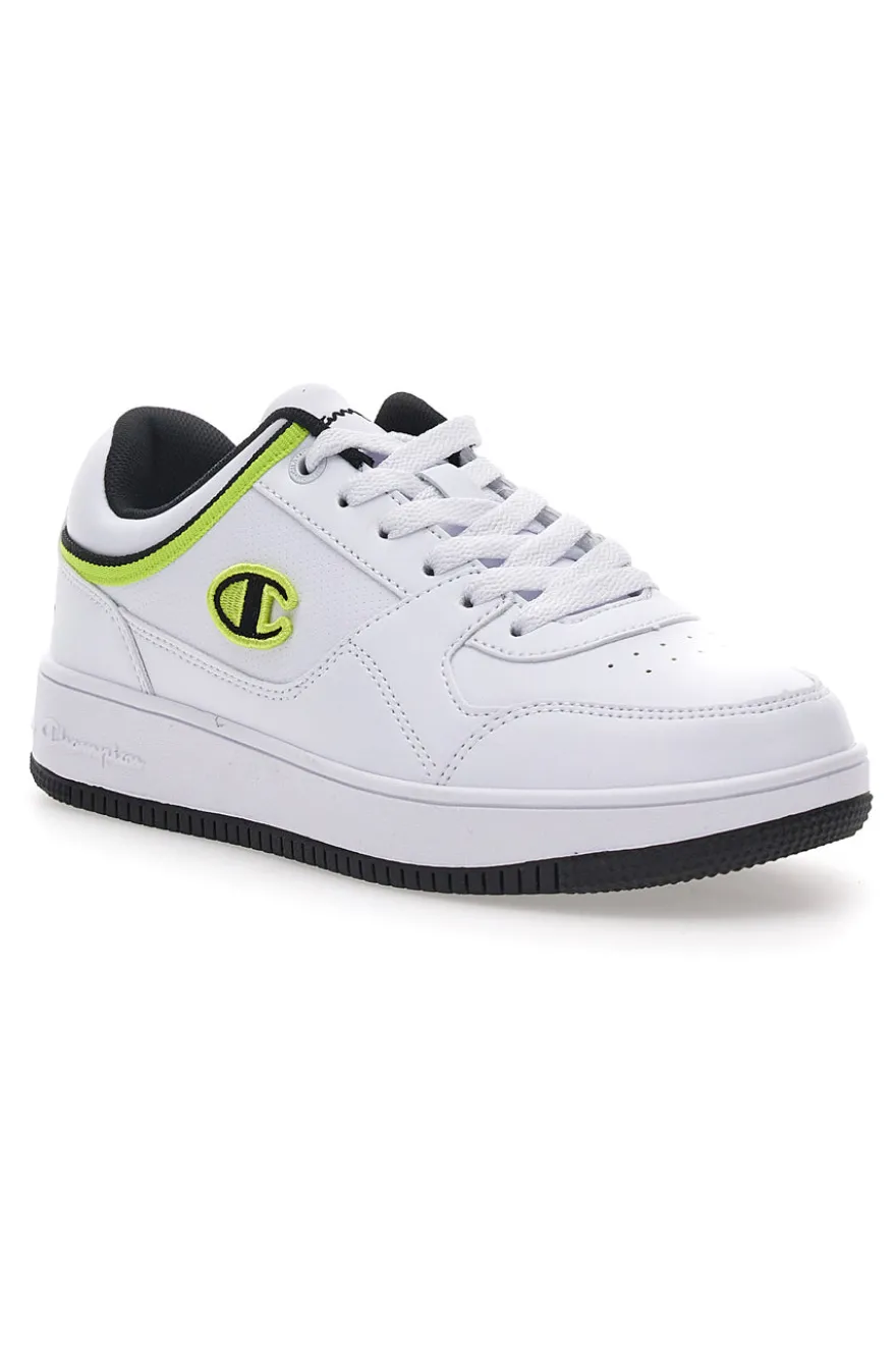 Sneakers Bianche con Dettagli Blu e Gialli CHAMPION RD18 LOW G GS