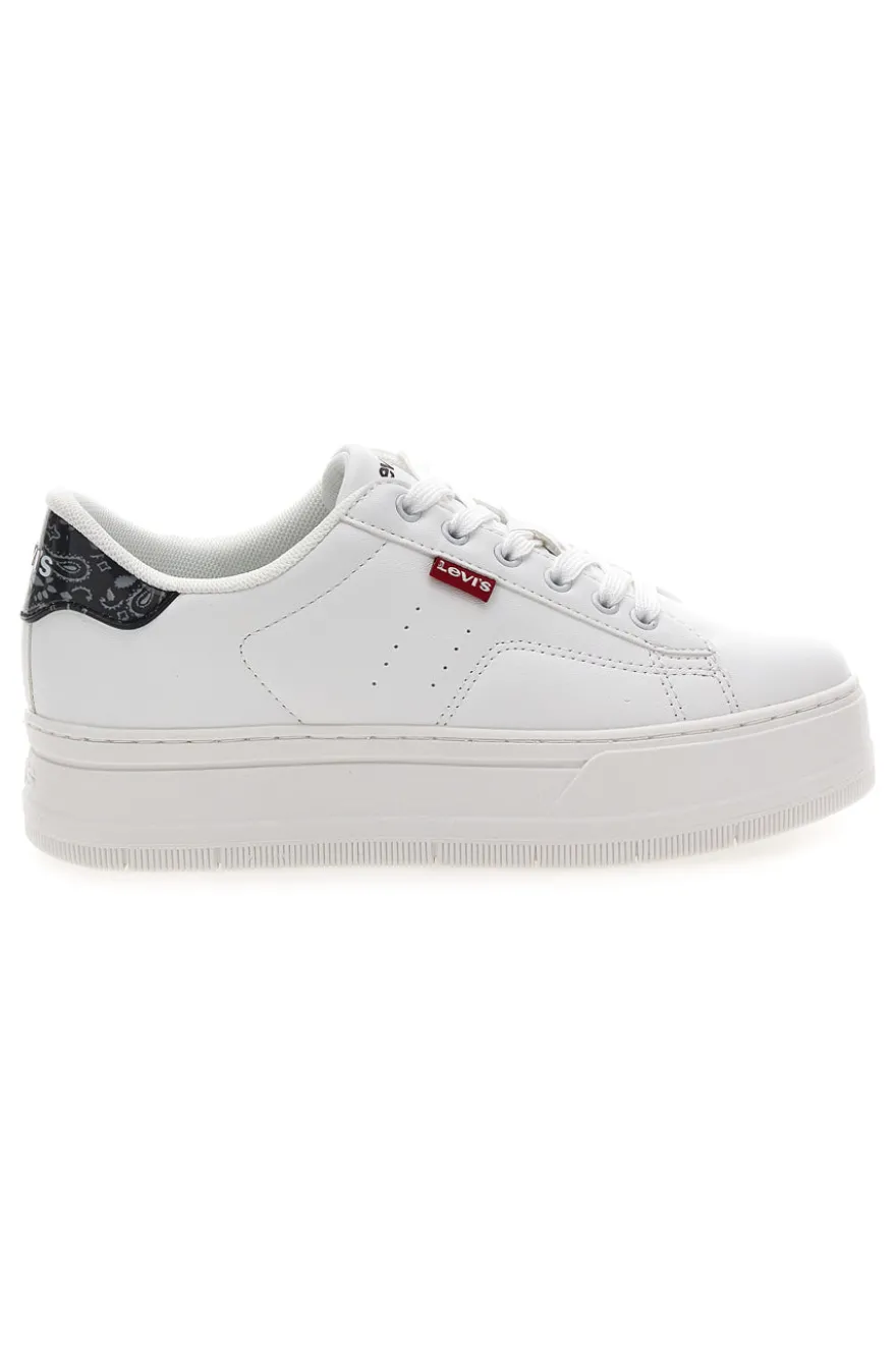 Sneakers Bianche con Dettaglio Posteriore Nero a Fantasia LEVI'S TAMPA