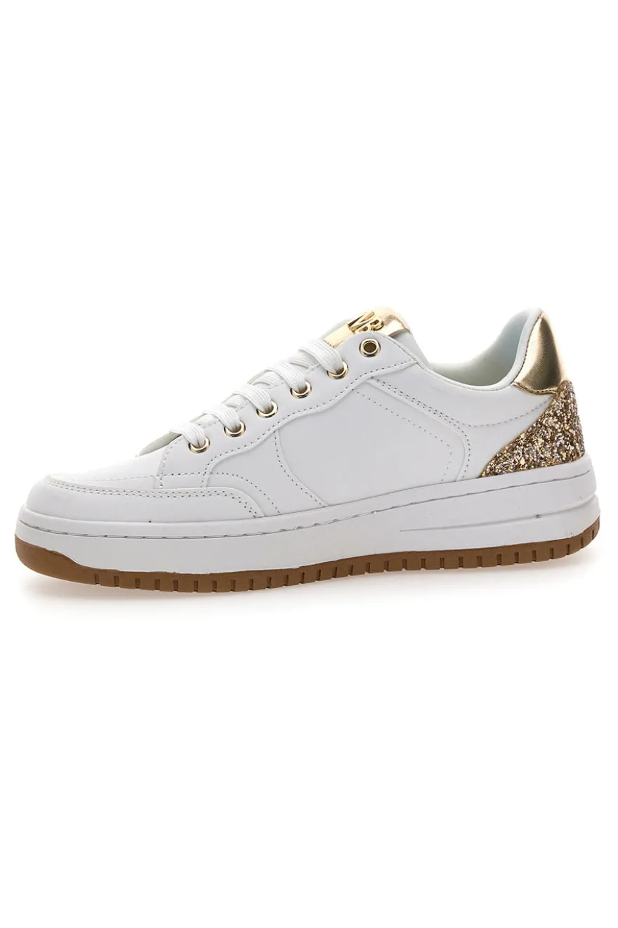 Sneakers bianche con dettagli oro glitterati Mariella Burani 51772C1170