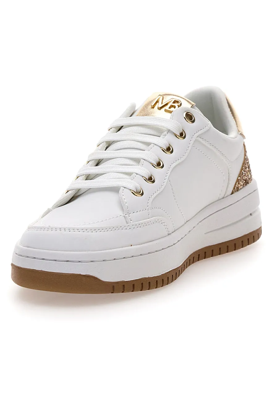 Sneakers bianche con dettagli oro glitterati Mariella Burani 51772C1170
