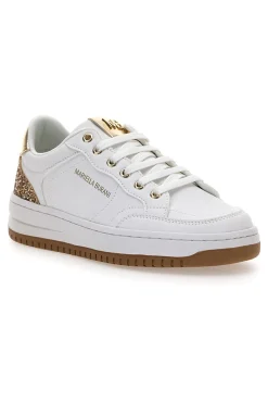 Sneakers bianche con dettagli oro glitterati Mariella Burani 51772C1170