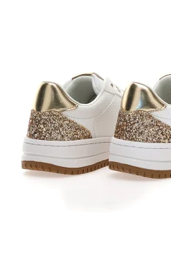 Sneakers bianche con dettagli oro glitterati Mariella Burani 51772C1170